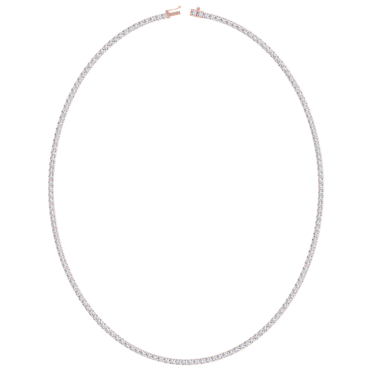 Round Cut Lab-Grown Diamond Tennis Necklace 4-Prong 14K Solid Gold - Image 10