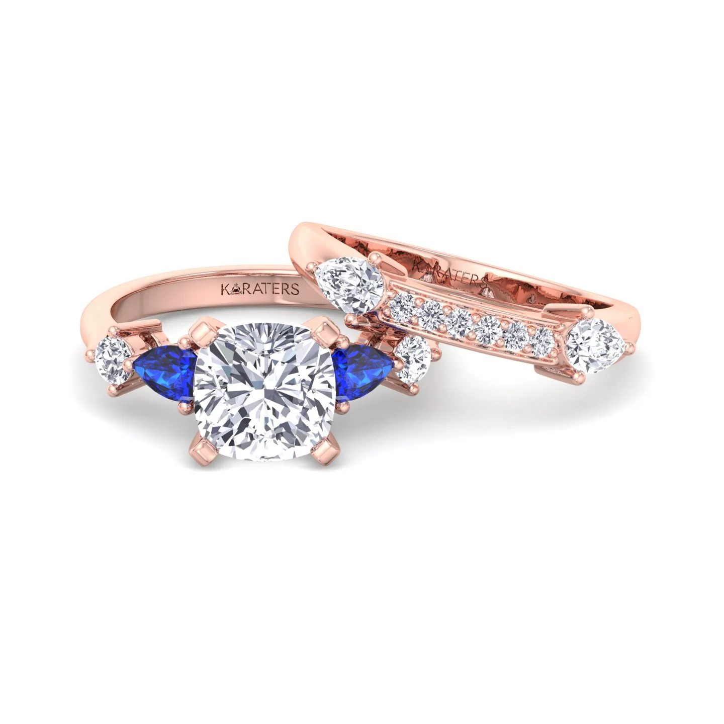 3.95CT Total Weight Multi Shape Lab Grown Diamond Wedding Set - Image 13
