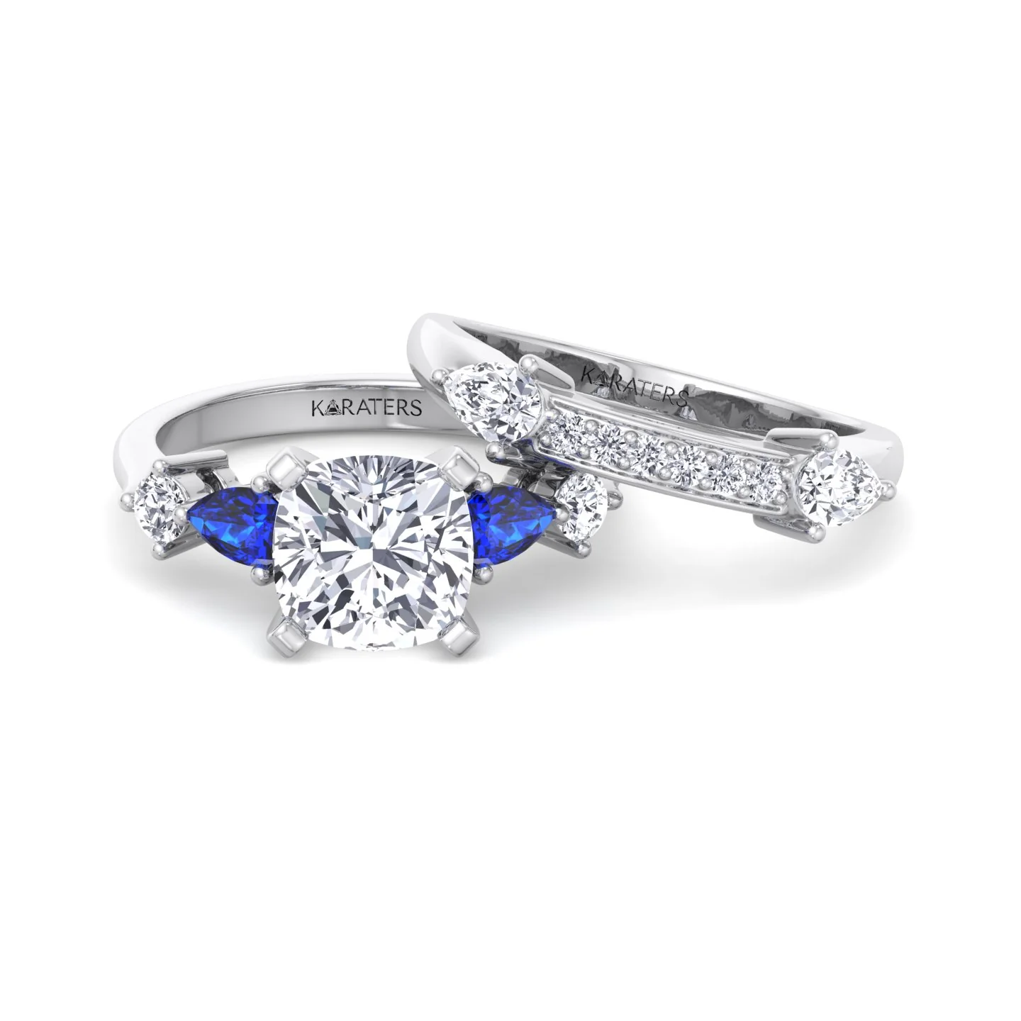 3.95CT Total Weight Multi Shape Lab Grown Diamond Wedding Set - Image 4