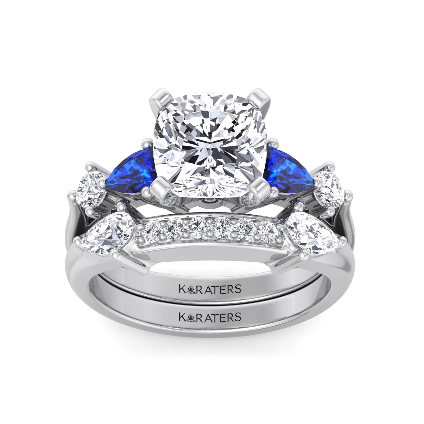 3.95CT Total Weight Multi Shape Lab Grown Diamond Wedding Set - Image 5