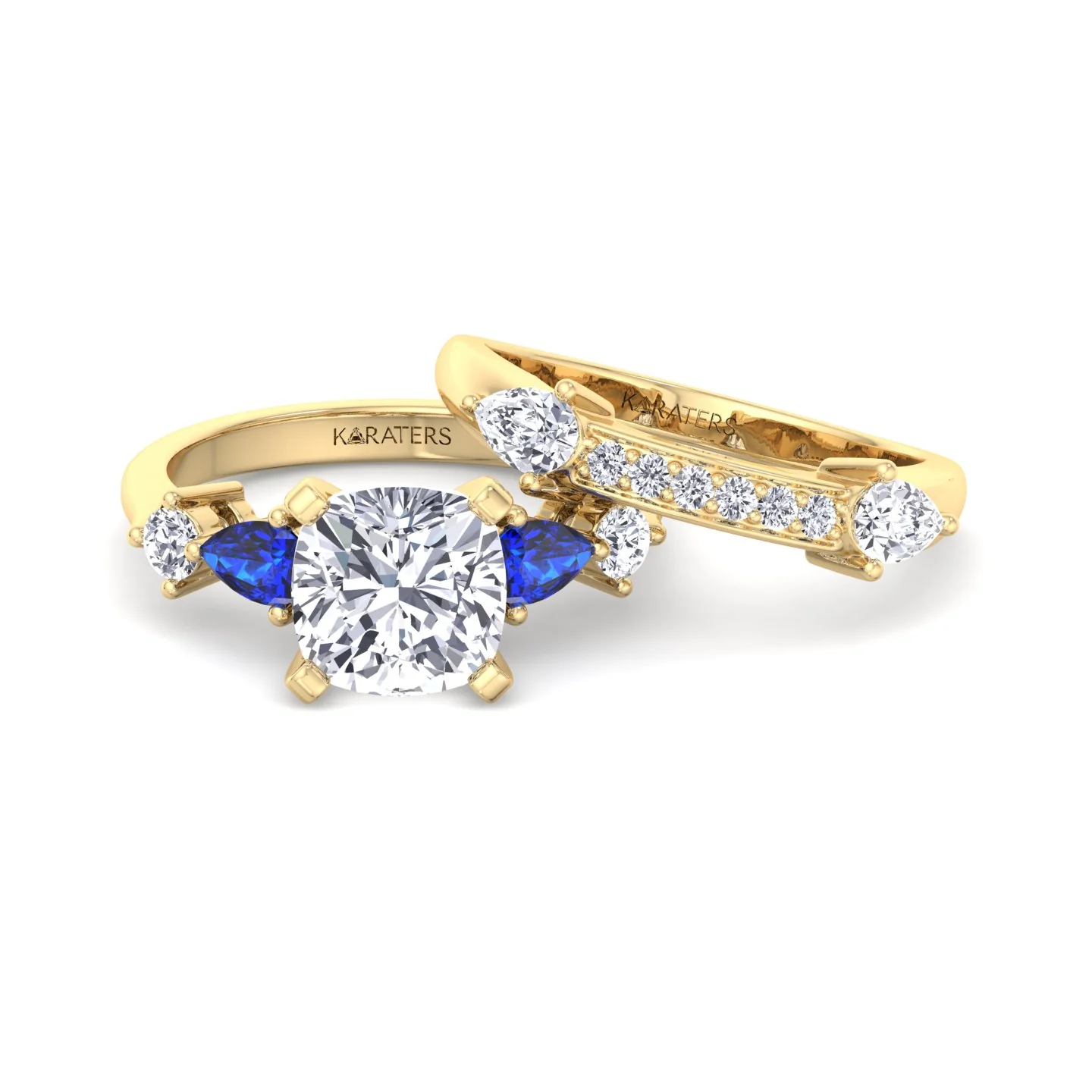3.95CT Total Weight Multi Shape Lab Grown Diamond Wedding Set - Image 9