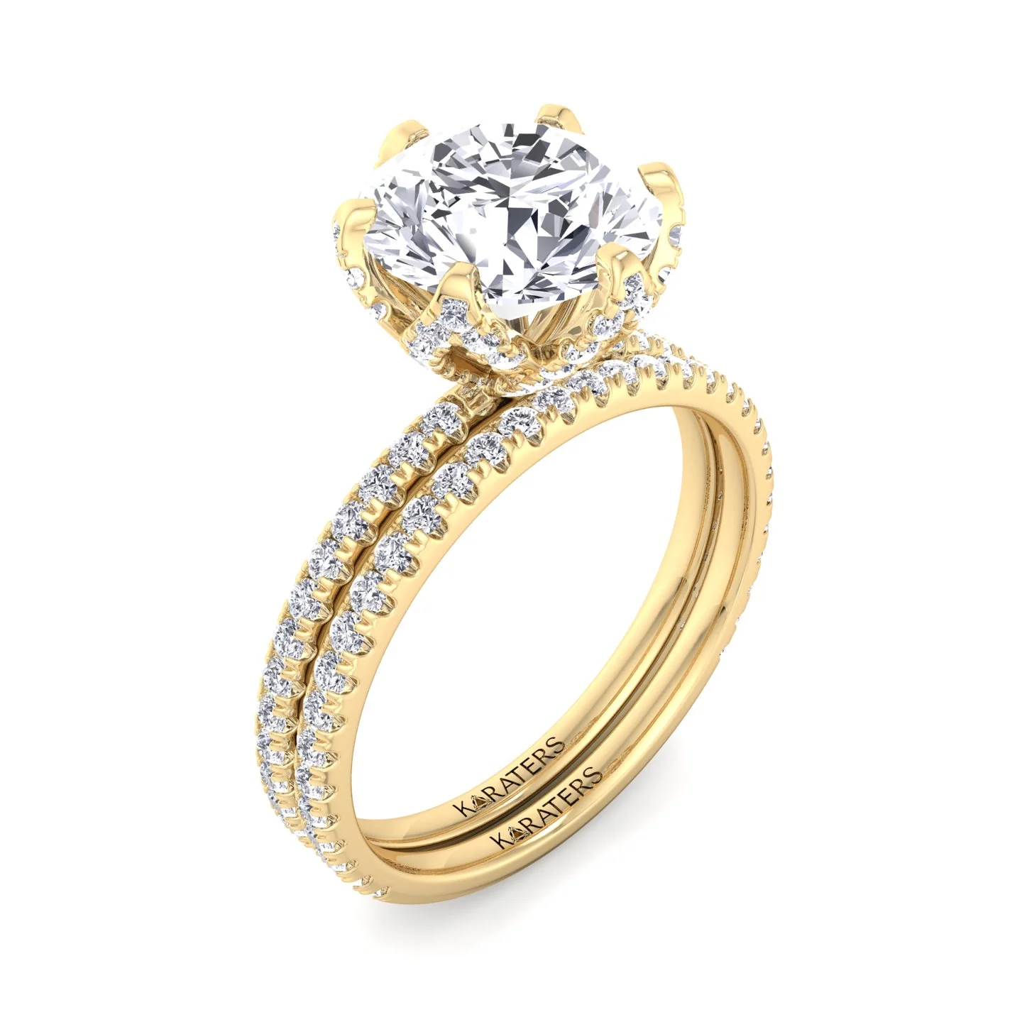 4.40CT Total Weight Round Halo Lab Grown Diamond Wedding Set - Image 7
