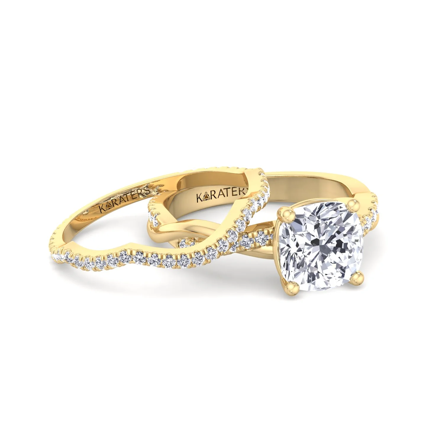 4.5CT Total Weight Cushion Cut Lab Grown Diamond Wedding Set - Image 7