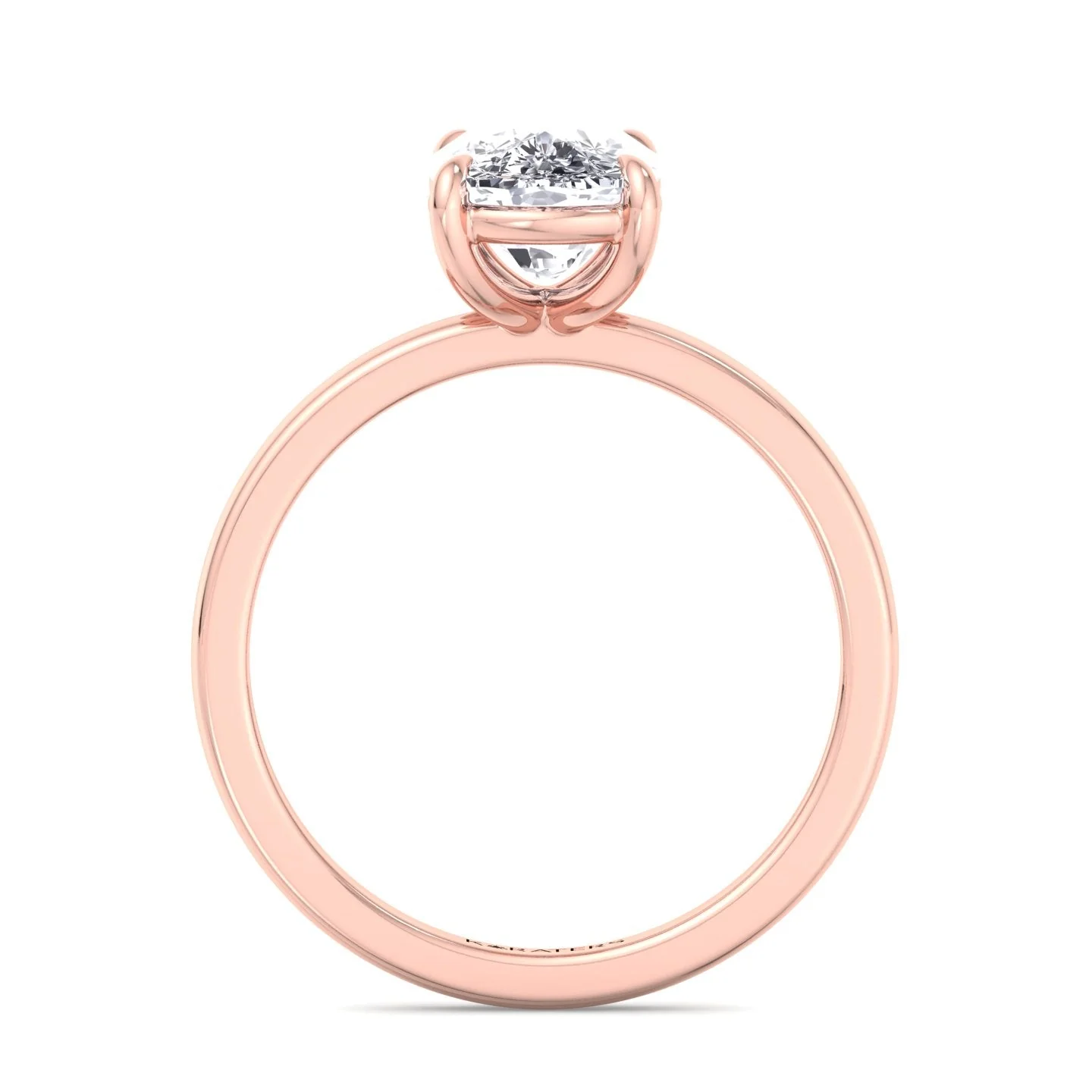 Elongated Cushion Cut Solitaire Lab Grown Diamond Engagement Ring - Image 15