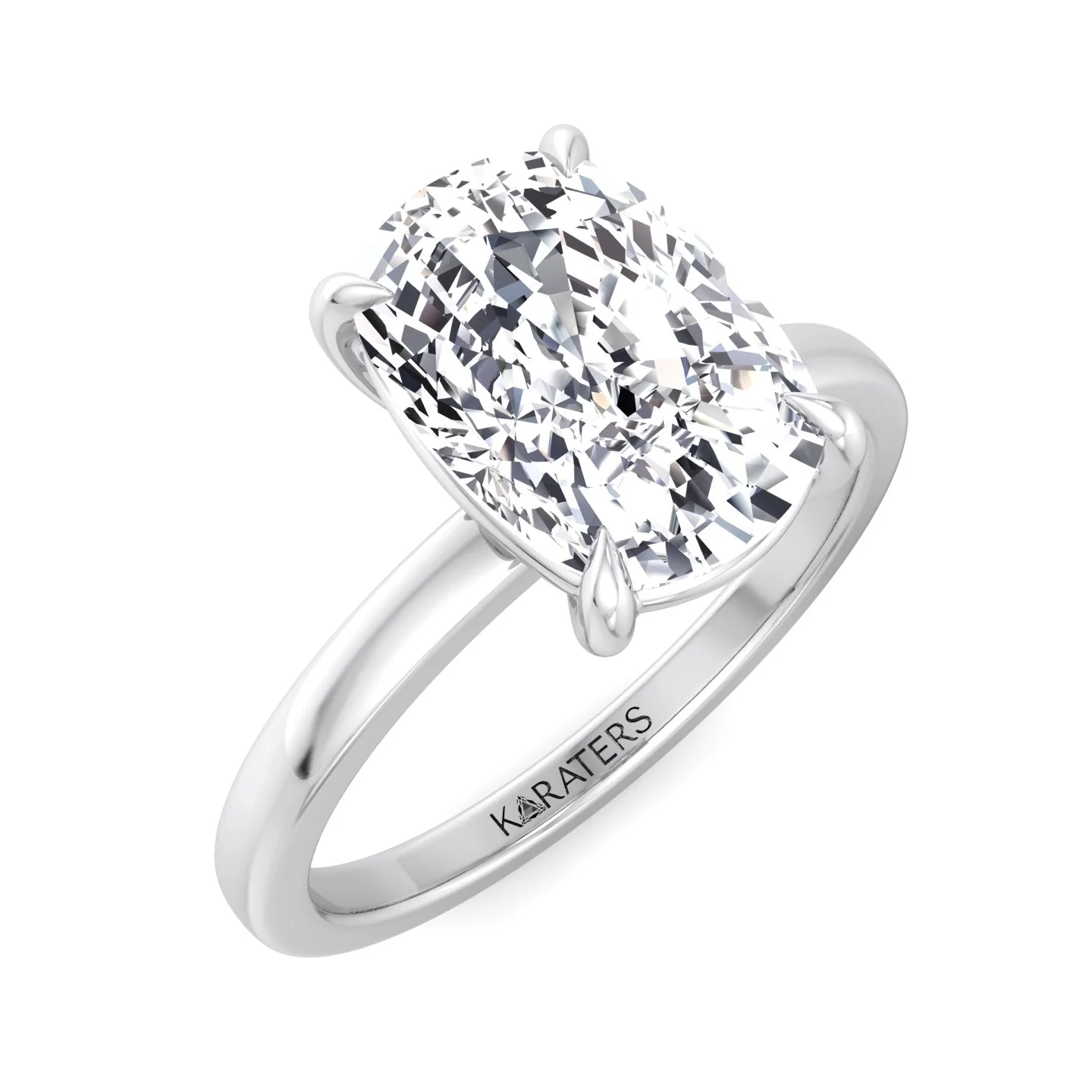 Elongated Cushion Cut Solitaire Lab Grown Diamond Engagement Ring - Image 5
