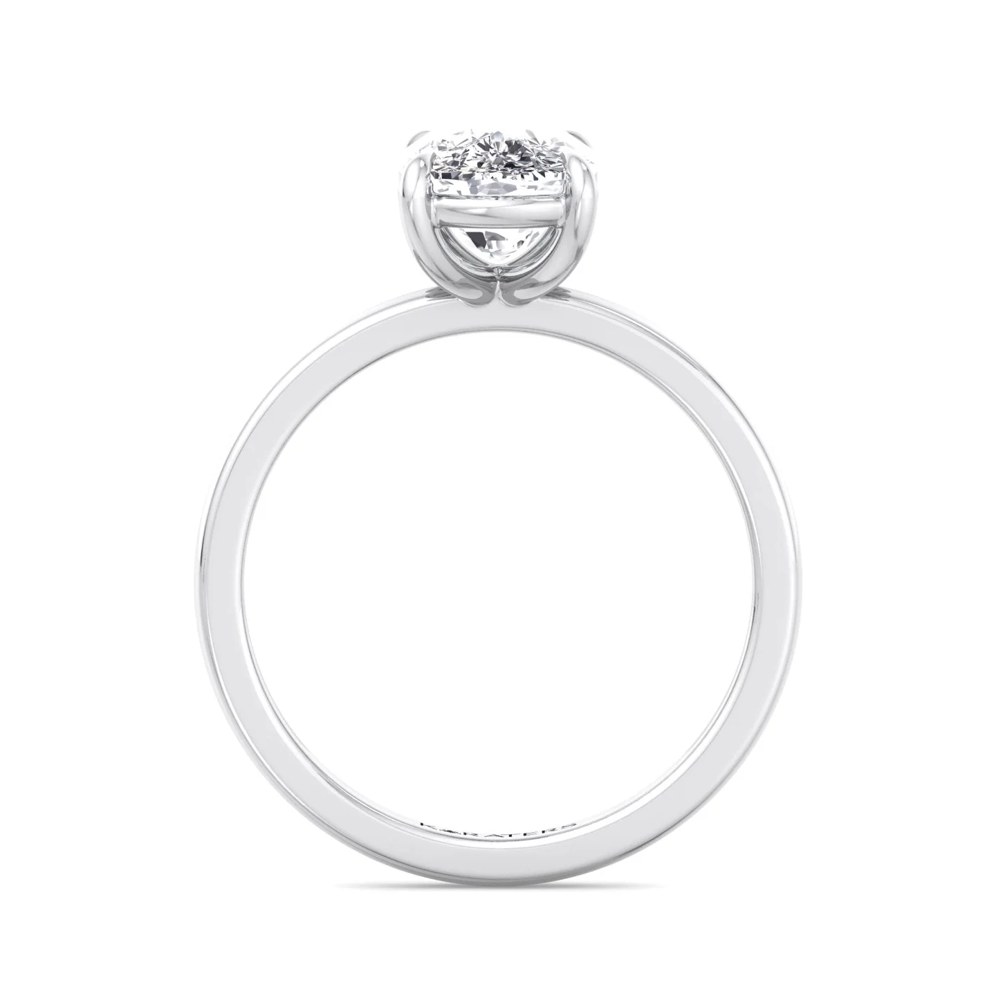 Elongated Cushion Cut Solitaire Lab Grown Diamond Engagement Ring - Image 7