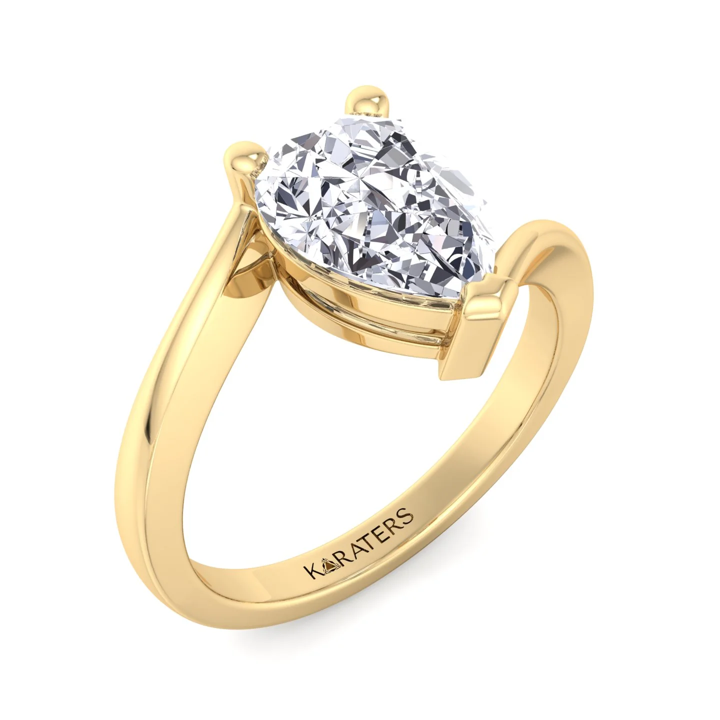 Pear Shaped Cut Lab Grown Diamond Solitaire Engagement Ring - Image 9