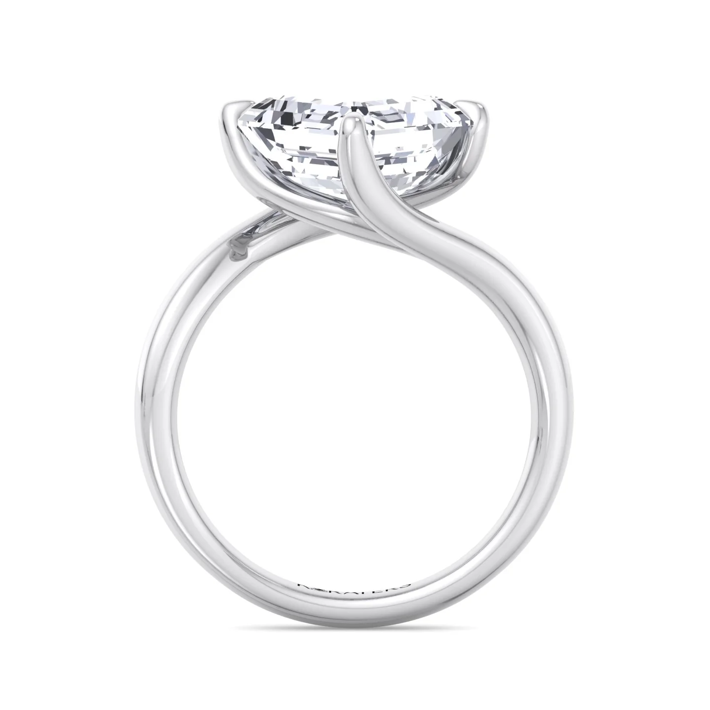 Asscher Cut Solitaire Lab Grown Diamond Engagement Ring - Image 5