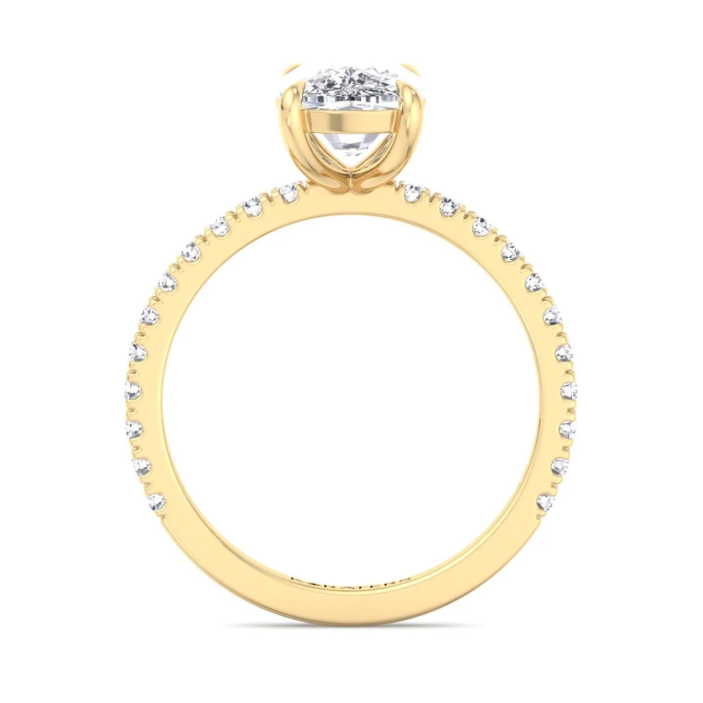 Elongated Cushion Cut Lab Grown Diamond Engagement Ring with Sidestones - Image 8
