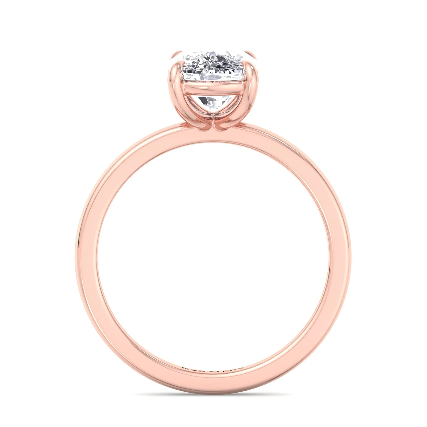 Elongated Cushion Cut Solitaire Lab Grown Diamond Engagement Ring - Image 12
