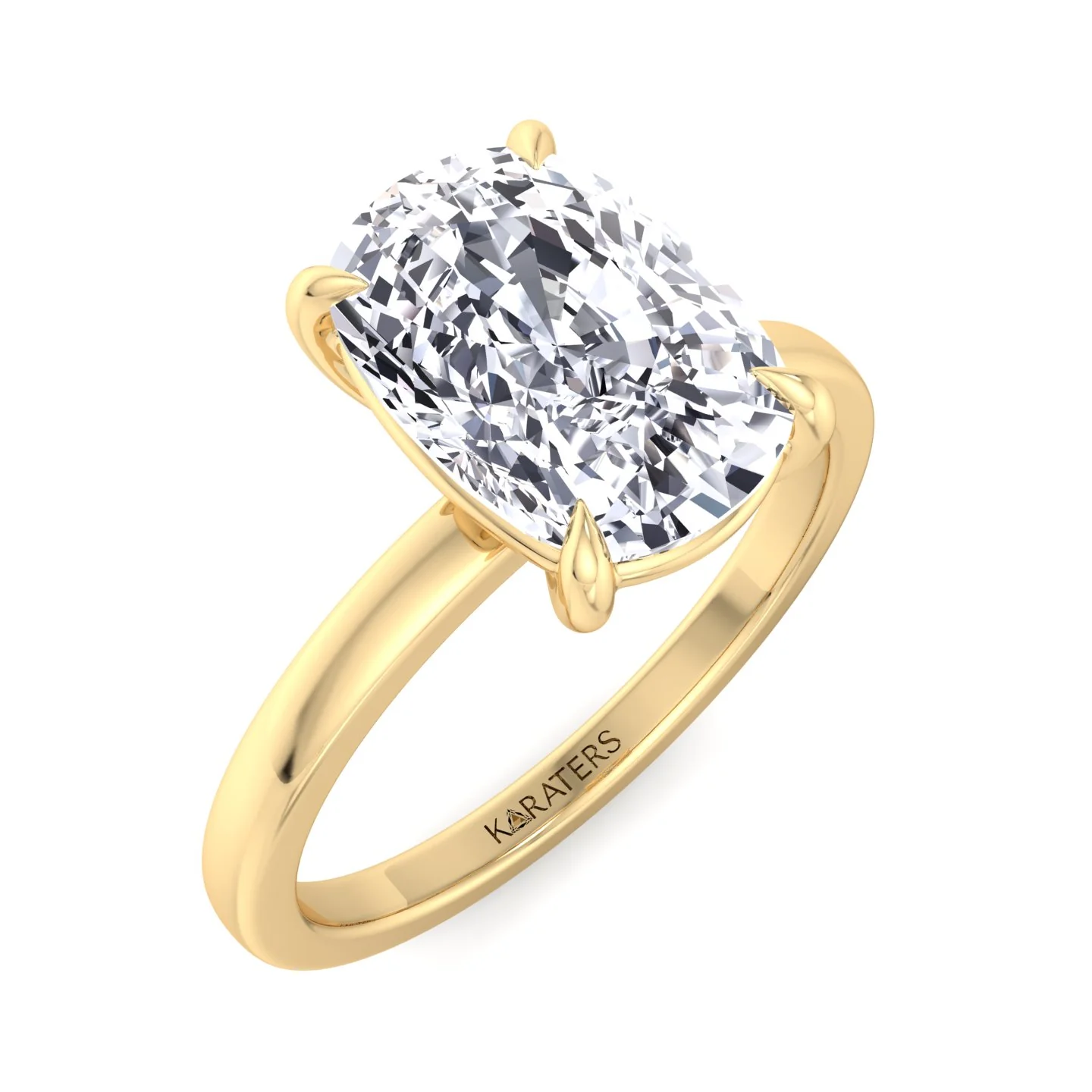 Elongated Cushion Cut Solitaire Lab Grown Diamond Engagement Ring - Image 6
