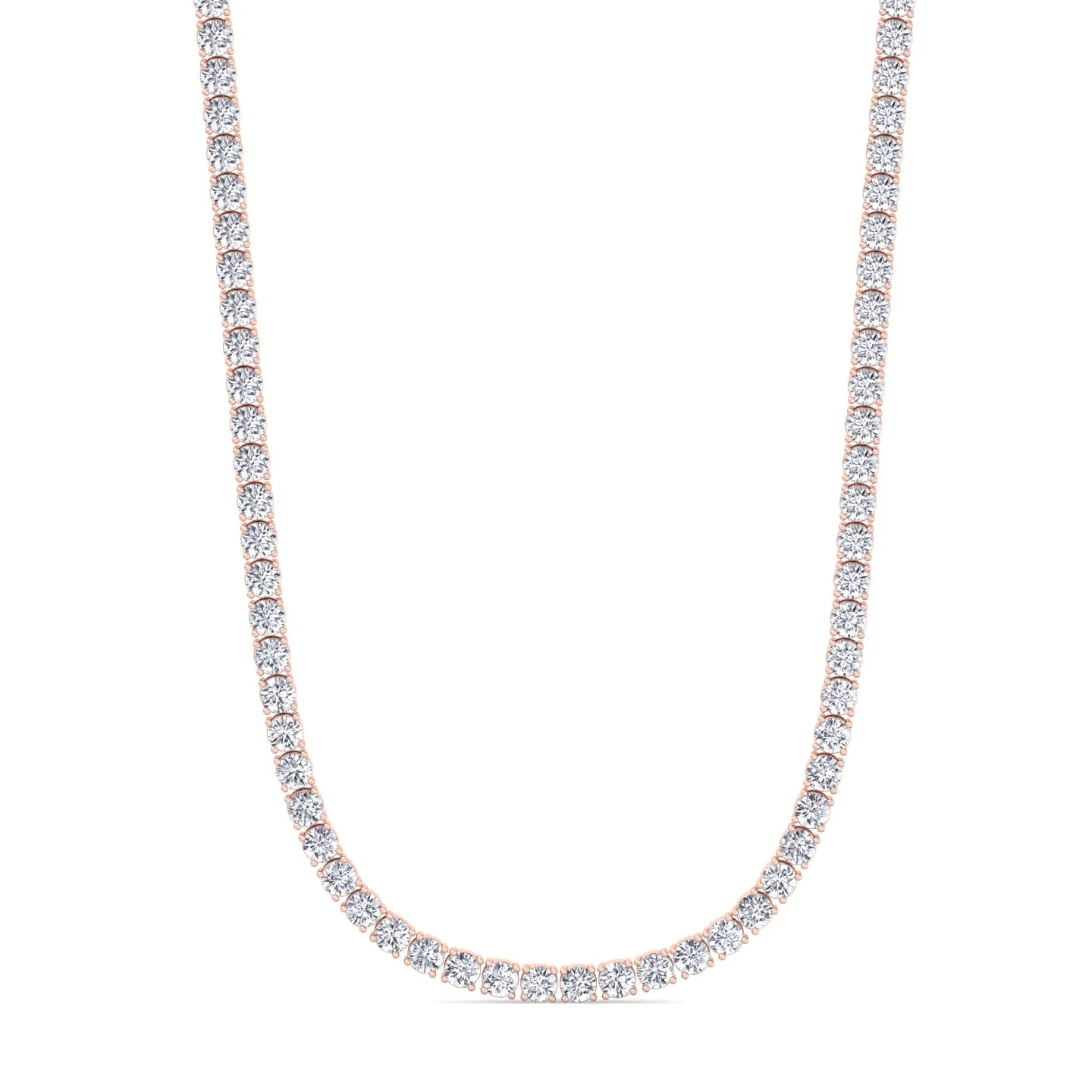 Round Cut Lab-Grown Diamond Tennis Necklace 4-Prong 14K Solid Gold - Image 7