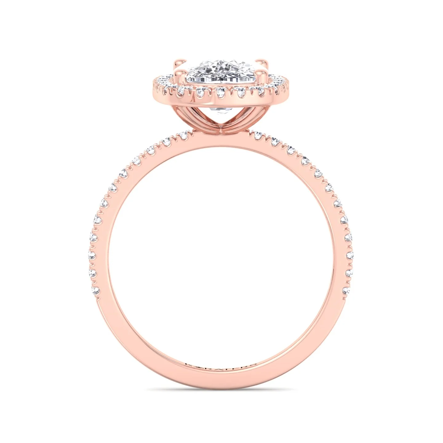 Elongated Cushion Cut Halo Lab Grown Diamond Engagement Ring with Side Stones - Image 11