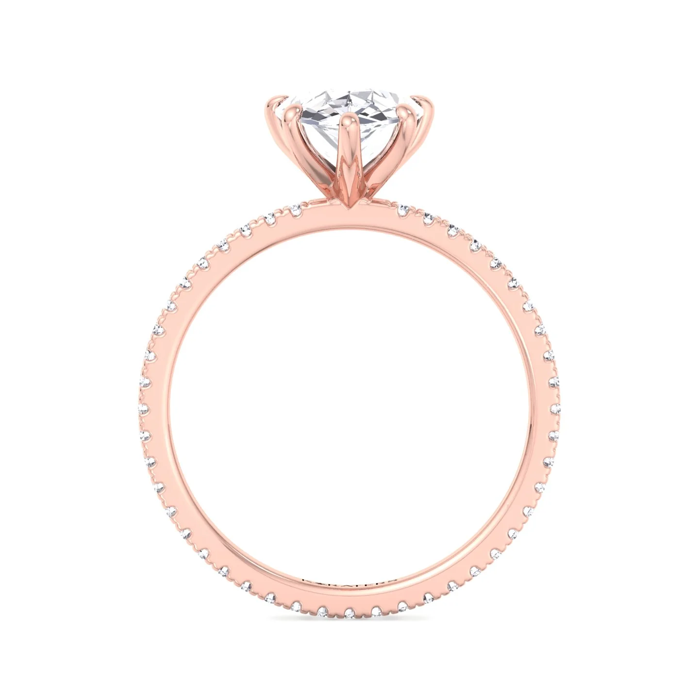 Pear Shape Lab Grown Diamond Engagement Ring with Round Side Stones - Image 11