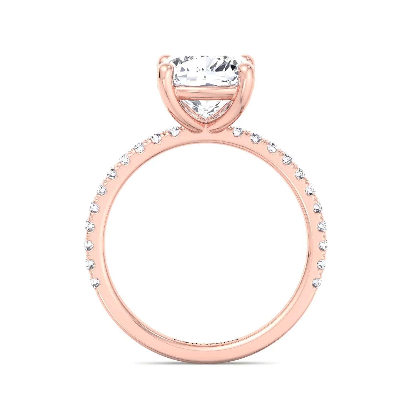 Cushion Cut Lab Grown Diamond Engagement Ring with SideStones - Image 13