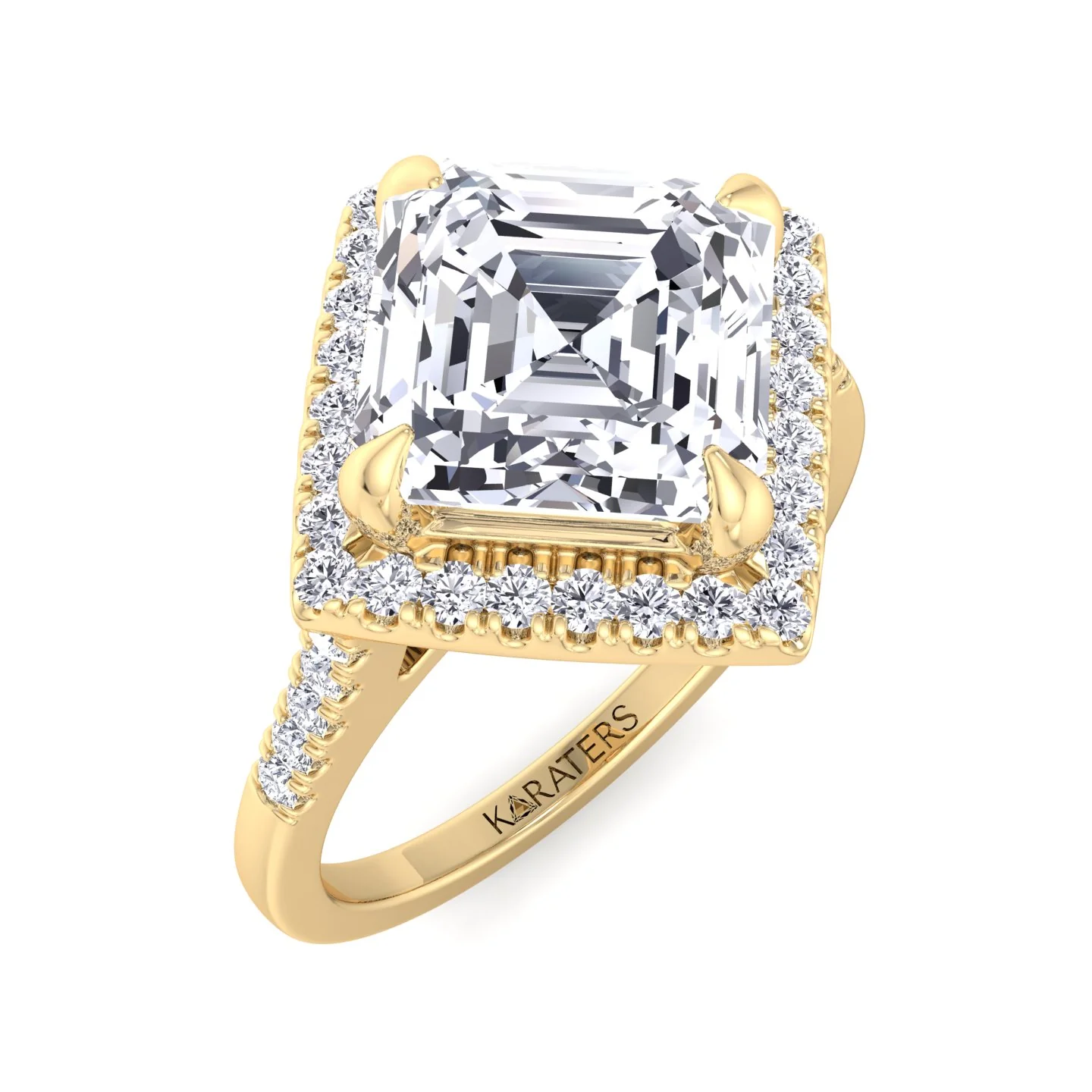 Asscher Cut Lab Grown Diamond Engagement Ring With A Halo - Image 8