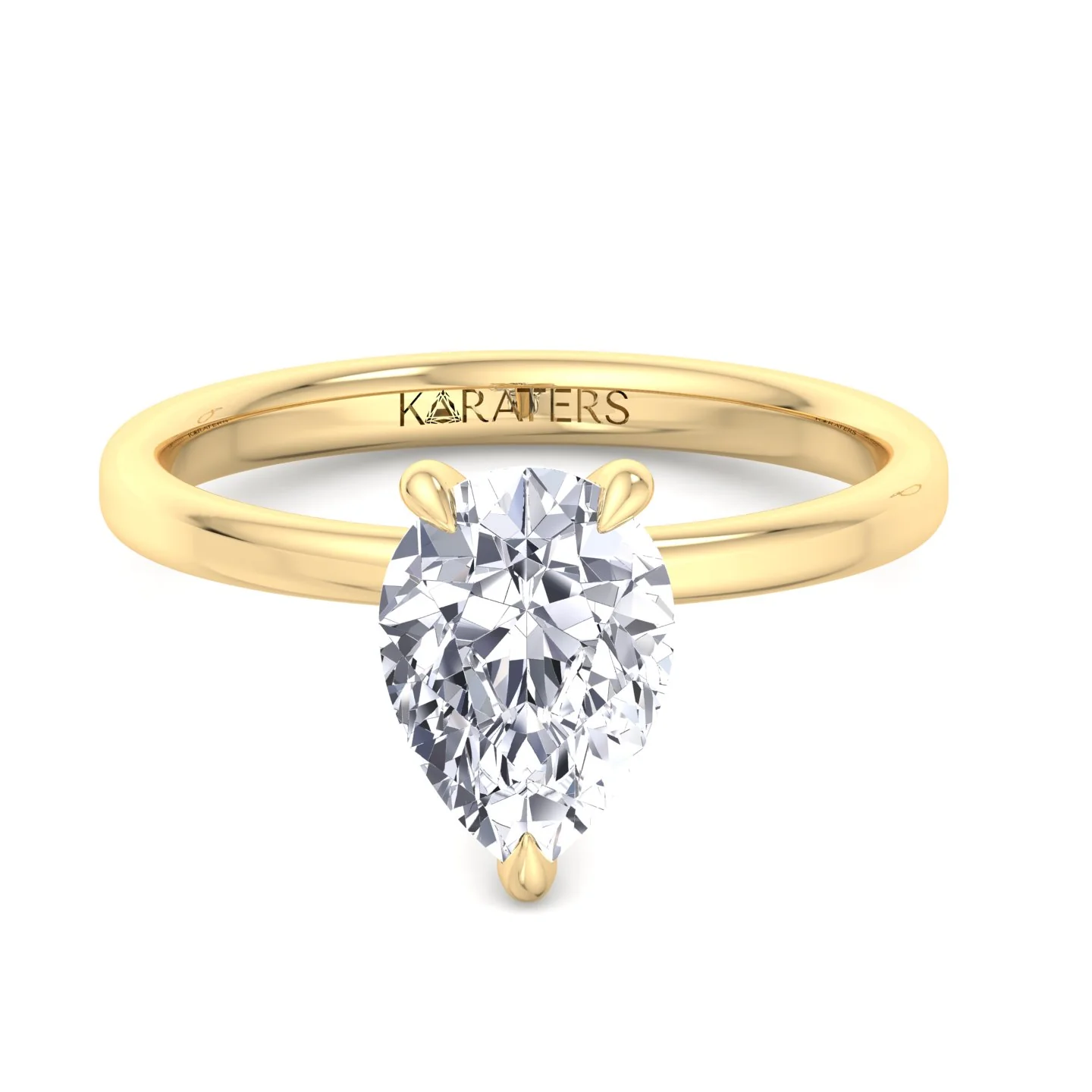 Pear Shape Lab Grown Diamond Engagement Ring with Sidestones - Image 6