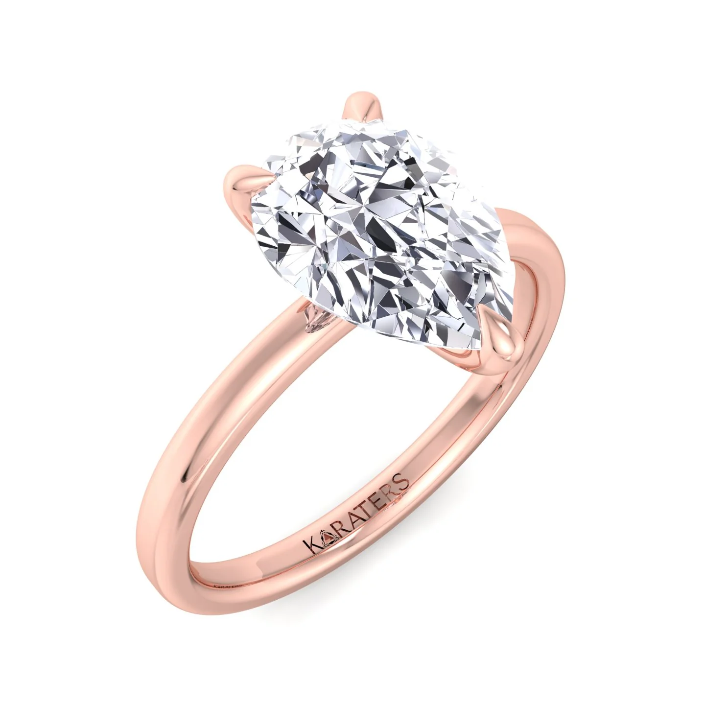 Pear Shape Lab Grown Diamond Engagement Ring with Sidestones - Image 9
