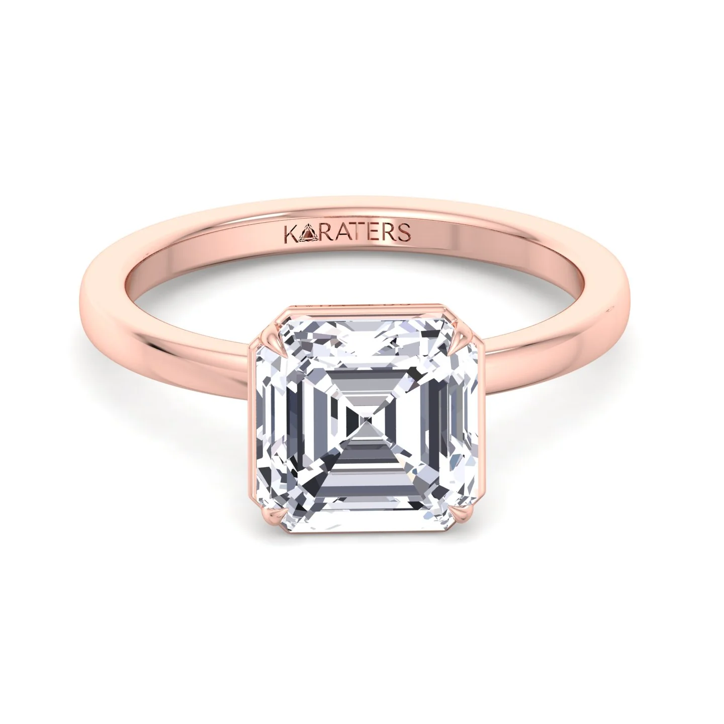 Asscher Cut Lab Grown Diamond Solitaire Engagement Ring - Image 10