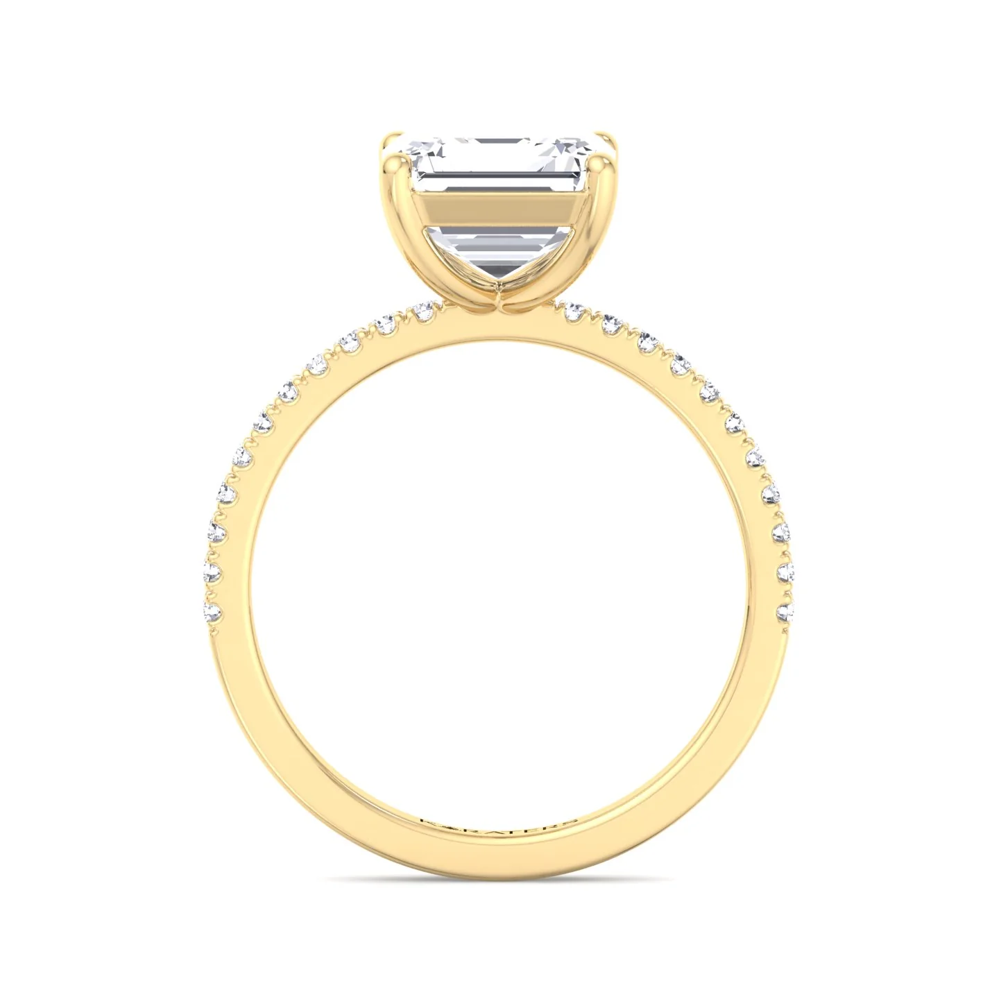 Asscher Cut Lab Grown Diamond Dainty Engagement Ring with SideStones - Image 8