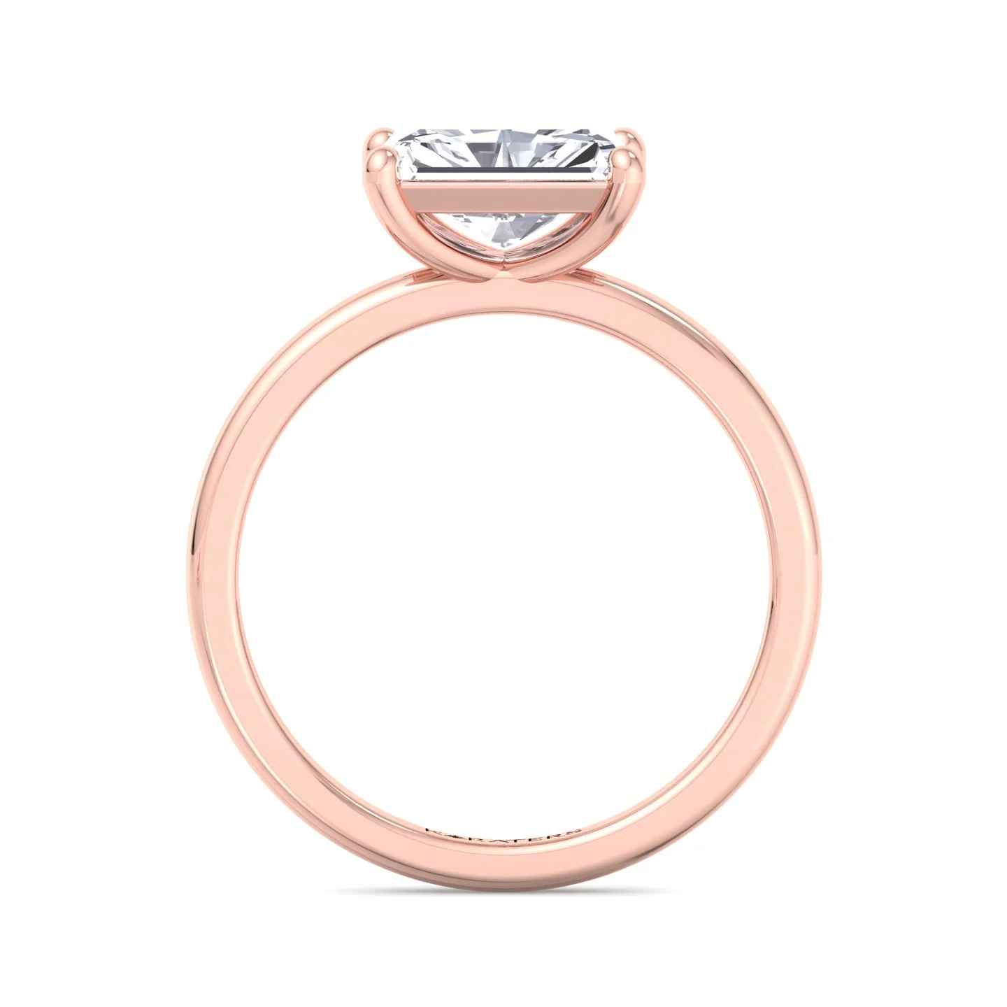 Radiant Cut Solitaire Lab Grown Diamond Engagement Ring East West - Image 9