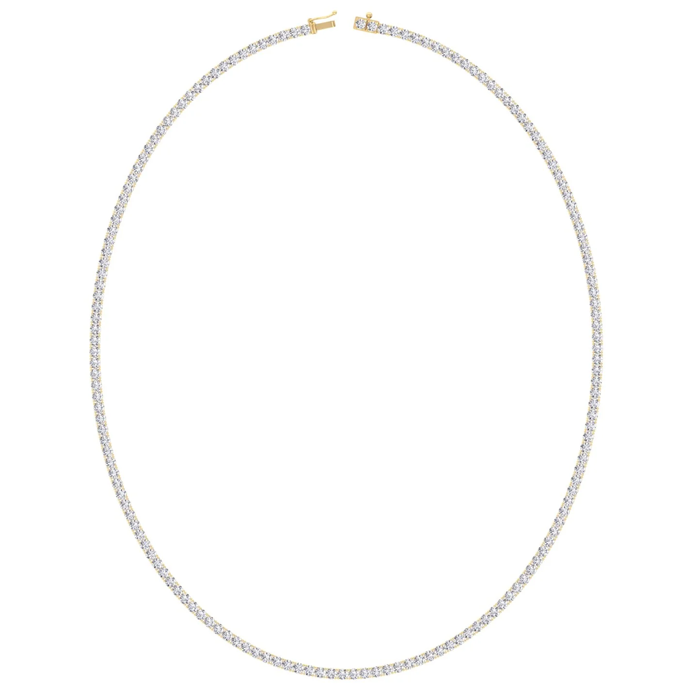 Round Cut Lab-Grown Diamond Tennis Necklace 4-Prong 18K Solid Gold - Image 9