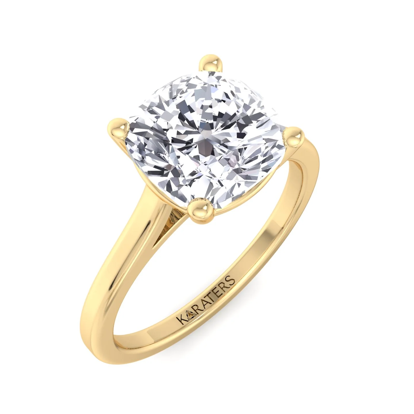 Cushion Cut Solitaire Lab Grown Diamond Engagement Ring - Image 8